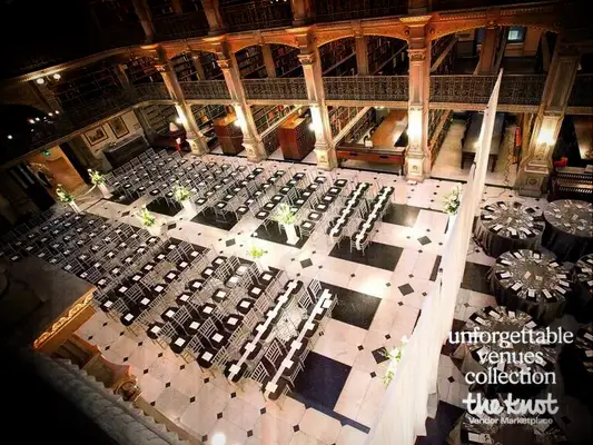 Library wedding venue in Baltimore, Maryland.