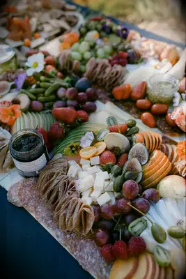 Cocktail hour wedding food.