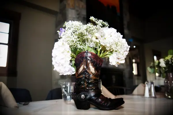 Filled into a Cowboy Boot Centerpiece