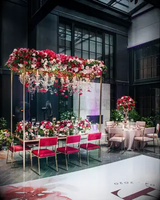 These one-of-a-kind pink floral wedding arrangements are sheer showstoppers.