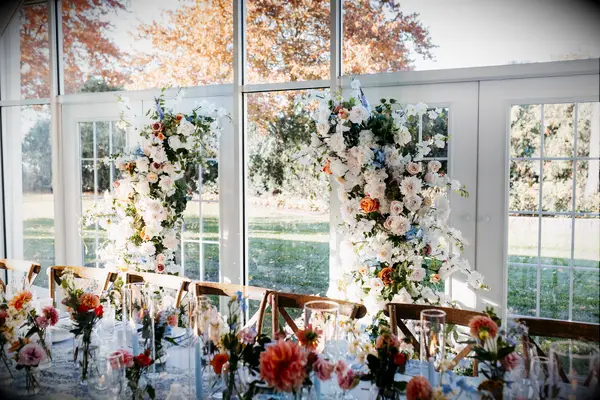 Floral arch for wedding reception decor