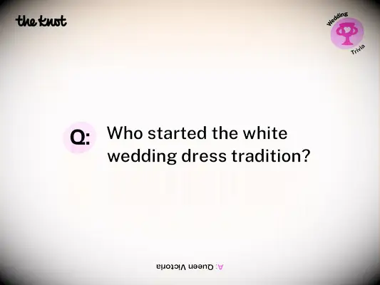 wedding traditions and etiquette trivia question