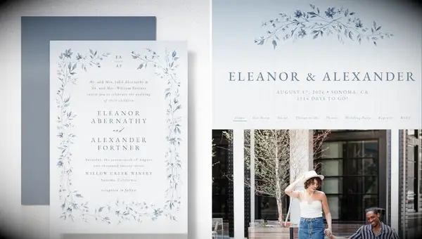 Blue wedding invites