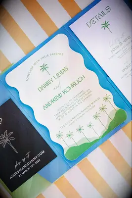 Beach themed wedding invitation inspo