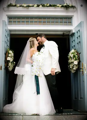 Wicker Floral Wreath church wedding decor