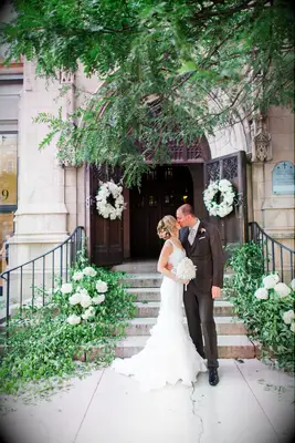 Couple Outside Church in Boston