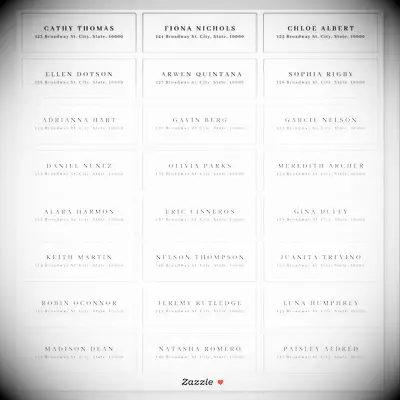 modern minimalist wedding guest address label