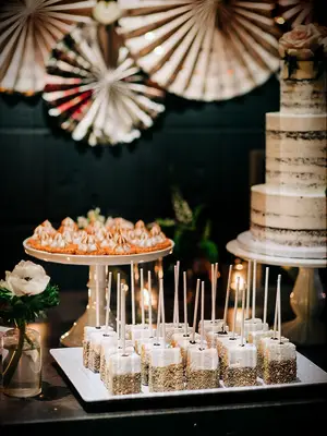 dessert table with marshmallows