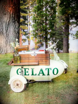 gelato cart as wedding dessert