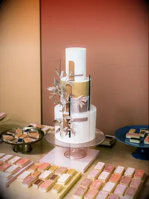 boho orange-hued dessert table