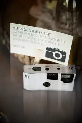 Help us capture our big day Disposable Camera sign