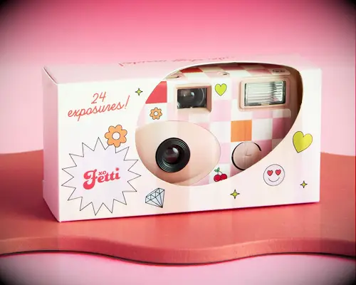 XOFetti retro-inspired disposable camera