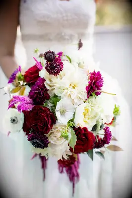 Jewel-Toned Wine and White Bridal Bouquet