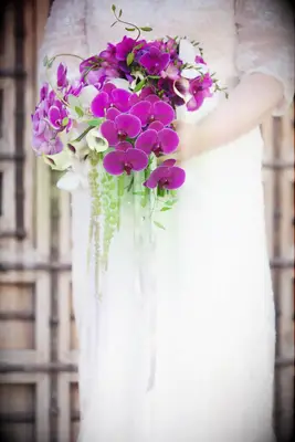 ewel-Toned Purple Cascading Bouquet