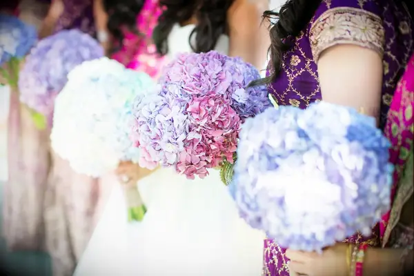 Bridesmaid Jewel Toned Hydrangea Bouquets