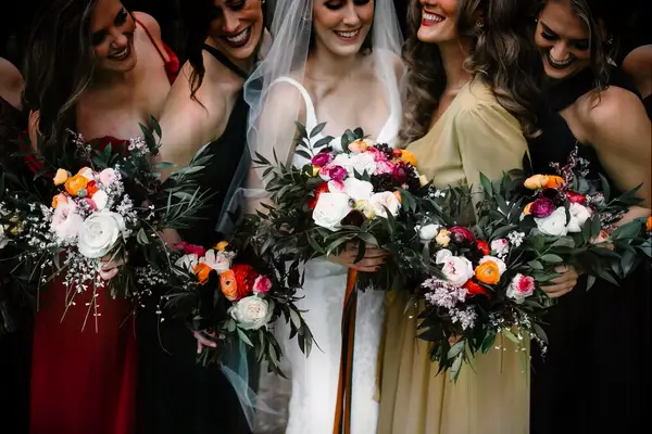 Jewel Tone Bouquets with Roses, Peonies and Ranunculus