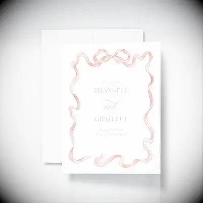 Vintage bow thank you cards