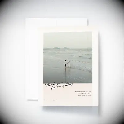 Vintage film wedding thank you cards