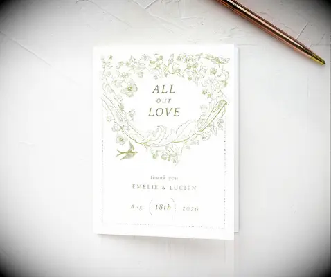 Vintage toile thank you card