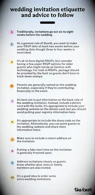 List of answers to the top 10 most asked wedding invitation etiquette questions.