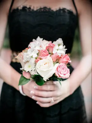 This miniature bouquet is simply smashing, with shades of white and pink.