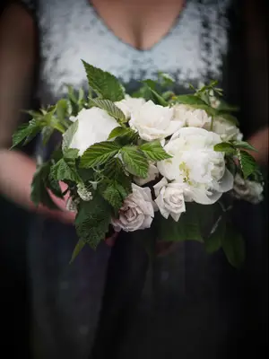 This wintery white bouquet is elegant and ethereal. 
