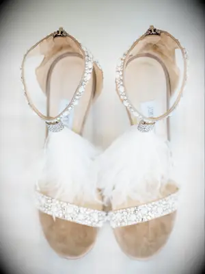 luxury wedding shoes jimmy choo beige viola stiletto sandals with white ostrich feather tassels and pearl beads