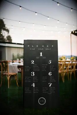 chalkboard wedding seating chart display