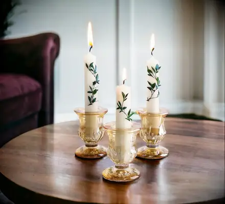 Glass candle holders inexpensive wedding decor idea