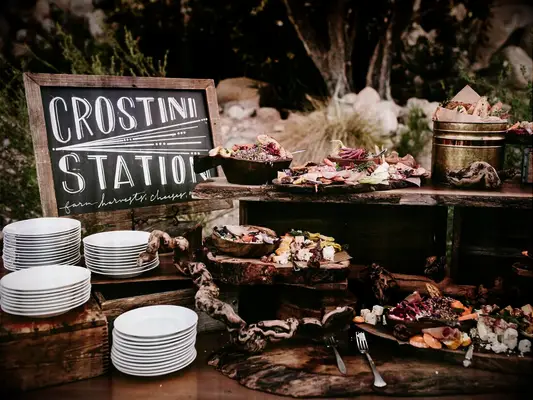 DIY crostini station for your summer wedding food ideas