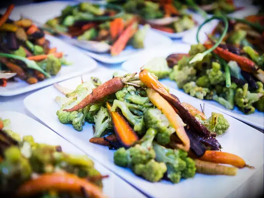 Grilled veggie plates for your summery wedding reception