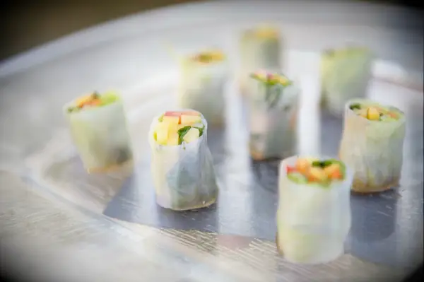 Fruity spring rolls for a refreshing wedding cocktail option