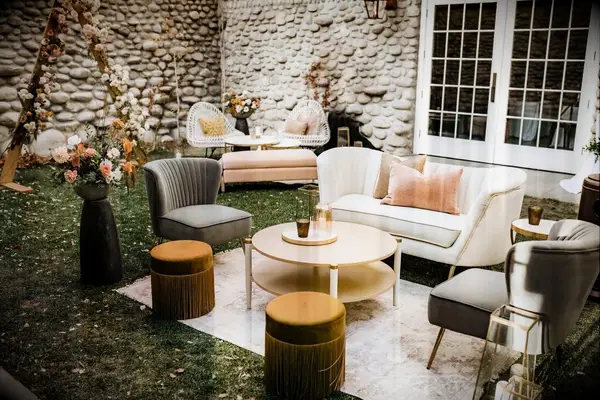 A beautiful collection of furniture in autumnal colors.