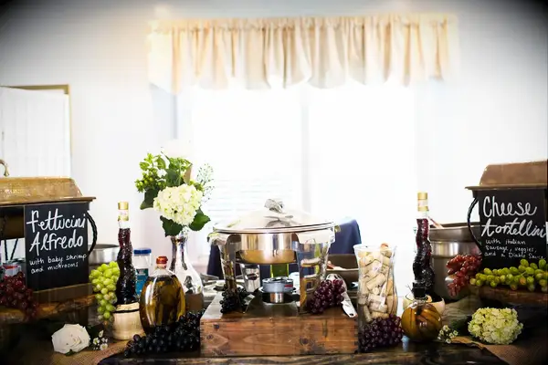 DIY Pasta Bar wedding buffet idea
