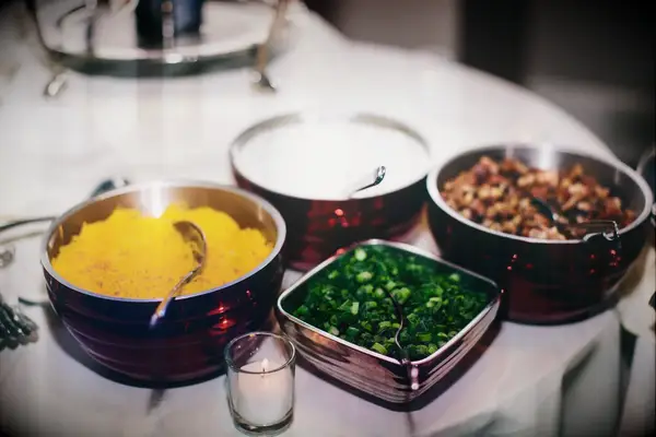 Mashed-Potato Side Station Wedding Buffet Idea
