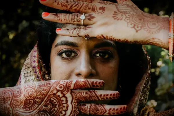 Wedding henna on hands and palms