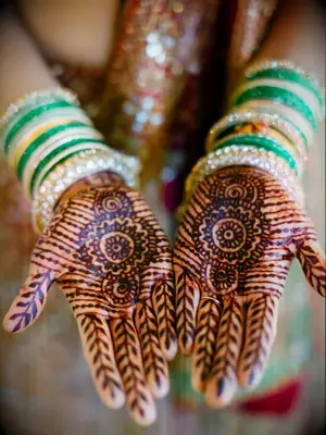 Intricate bridal hand henna mandala tattoos