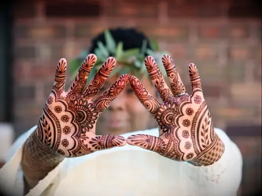 Intricate palm henna designs by Kamron Khan Photography