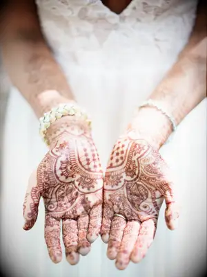 Palm henna tattoo for wedding