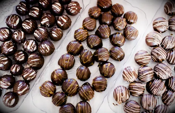 A selection of homemade chocolate truffles. 