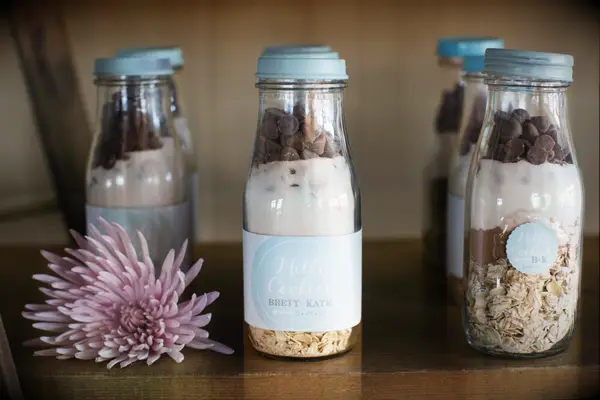 Take home cookie mixes in personalized jars. 