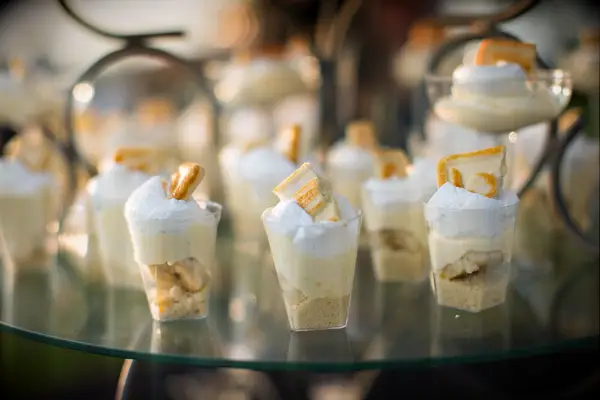 Mini cups of banana pudding. 