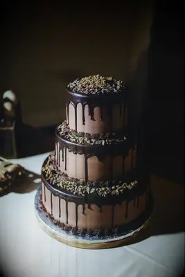 Three-Tier Chocolate Wedding Cake