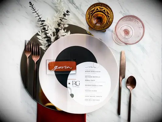 Paint smudge wedding place card idea