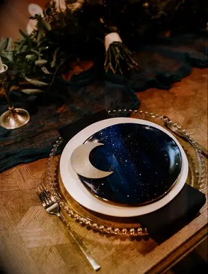 Celestial wedding place card idea