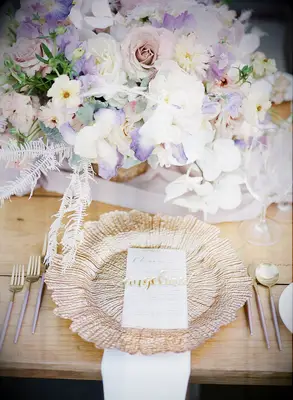 Gold script wedding place card idea