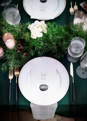 Stone wedding place card idea