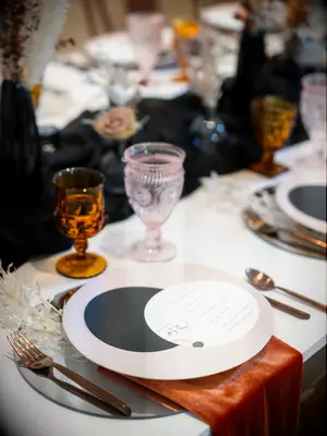 winter wedding colors orange, copper and black