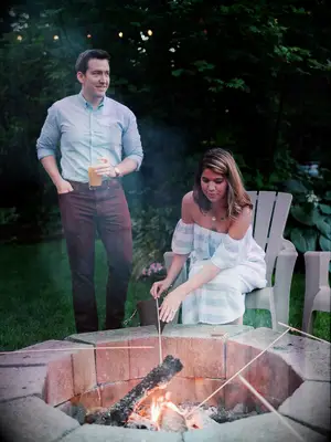 Bride and groom roasting S