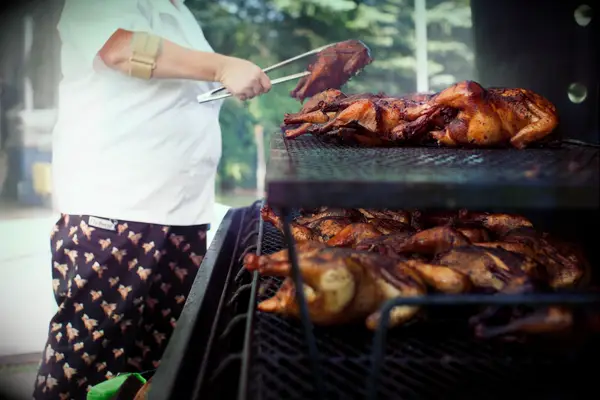 BBQ at summer wedding